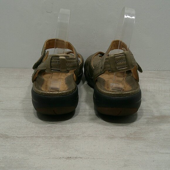Clarks unstructured Leather Athletic Metallic Bronze Comfort Sandals Size 10 M - Picture 7 of 12